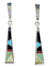 Authentic Sterling Silver Multicolor Post Dangle Earrings RX95085